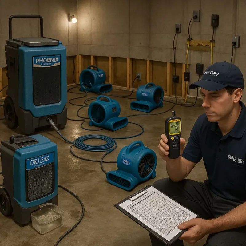 Structural Drying and Dehumidification process in Tryon, NC
